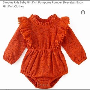 Simplee Kids knit Romper. Burnt orange.